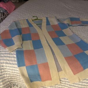 SHEIN Multicolor Checkered Cardigan